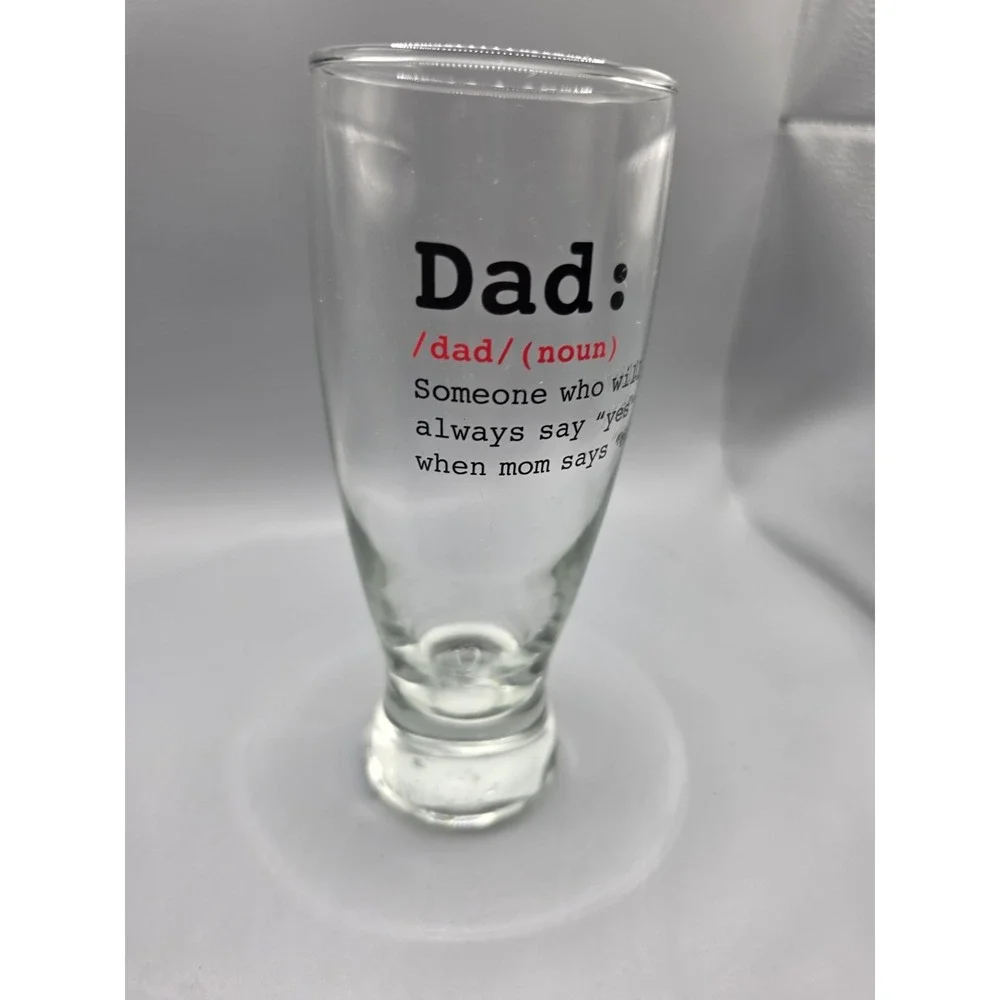 Cristar Dad Definition Beer Glass 14.5 oz Father's Day Novelty Pilsner Glass